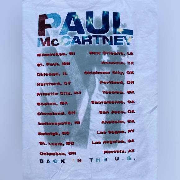 Paul McCartney Back in the US Tour 2002 Concert Tee - Large - Picture 2 of 5